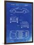 PP305-Faded Blueprint Porsche 911 Carrera Patent Poster-Cole Borders-Framed Premium Giclee Print
