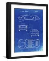 PP305-Faded Blueprint Porsche 911 Carrera Patent Poster-Cole Borders-Framed Giclee Print