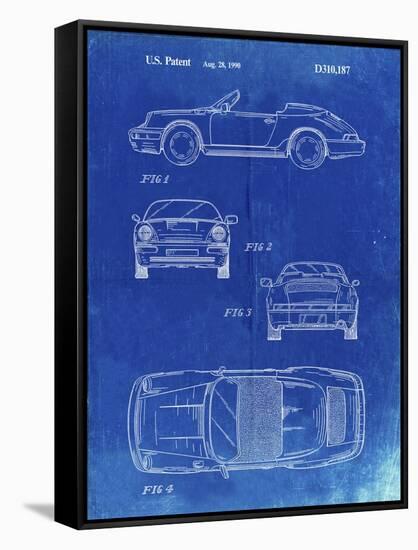 PP305-Faded Blueprint Porsche 911 Carrera Patent Poster-Cole Borders-Framed Stretched Canvas