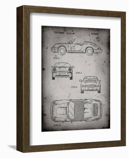 PP305-Faded Grey Porsche 911 Carrera Patent Poster-Cole Borders-Framed Premium Giclee Print