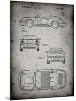 PP305-Faded Grey Porsche 911 Carrera Patent Poster-Cole Borders-Mounted Giclee Print