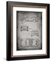 PP305-Faded Grey Porsche 911 Carrera Patent Poster-Cole Borders-Framed Giclee Print
