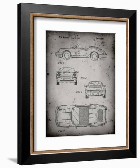 PP305-Faded Grey Porsche 911 Carrera Patent Poster-Cole Borders-Framed Giclee Print