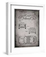 PP305-Faded Grey Porsche 911 Carrera Patent Poster-Cole Borders-Framed Giclee Print