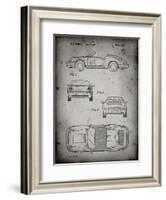 PP305-Faded Grey Porsche 911 Carrera Patent Poster-Cole Borders-Framed Giclee Print