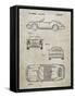 PP305-Sandstone Porsche 911 Carrera Patent Poster-Cole Borders-Framed Stretched Canvas