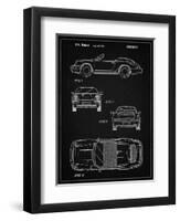 PP305-Vintage Black Porsche 911 Carrera Patent Poster-Cole Borders-Framed Giclee Print