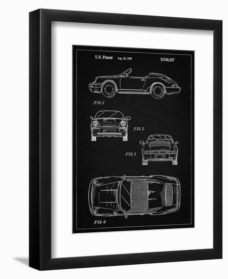 PP305-Vintage Black Porsche 911 Carrera Patent Poster-Cole Borders-Framed Giclee Print