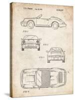 PP305-Vintage Parchment Porsche 911 Carrera Patent Poster-Cole Borders-Stretched Canvas