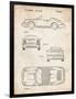 PP305-Vintage Parchment Porsche 911 Carrera Patent Poster-Cole Borders-Framed Giclee Print