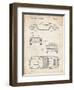 PP305-Vintage Parchment Porsche 911 Carrera Patent Poster-Cole Borders-Framed Premium Giclee Print