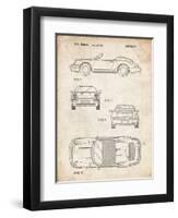 PP305-Vintage Parchment Porsche 911 Carrera Patent Poster-Cole Borders-Framed Premium Giclee Print