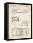PP305-Vintage Parchment Porsche 911 Carrera Patent Poster-Cole Borders-Framed Stretched Canvas