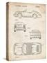 PP305-Vintage Parchment Porsche 911 Carrera Patent Poster-Cole Borders-Stretched Canvas