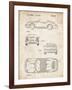 PP305-Vintage Parchment Porsche 911 Carrera Patent Poster-Cole Borders-Framed Giclee Print