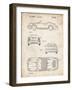 PP305-Vintage Parchment Porsche 911 Carrera Patent Poster-Cole Borders-Framed Giclee Print