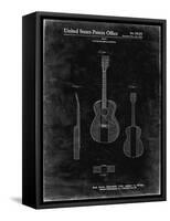 PP306-Black Grunge Buck Owens American Guitar Patent Poster-Cole Borders-Framed Stretched Canvas