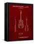 PP306-Burgundy Buck Owens American Guitar Patent Poster-Cole Borders-Framed Stretched Canvas