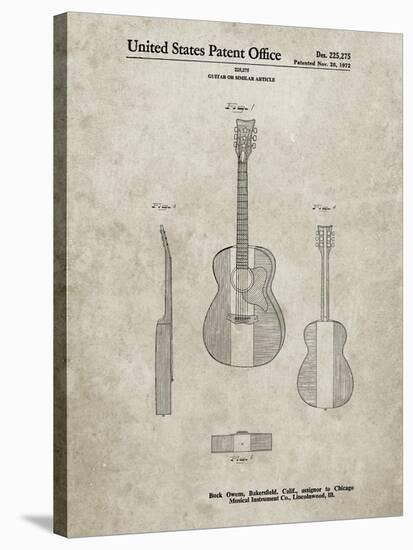 PP306-Sandstone Buck Owens American Guitar Patent Poster-Cole Borders-Stretched Canvas