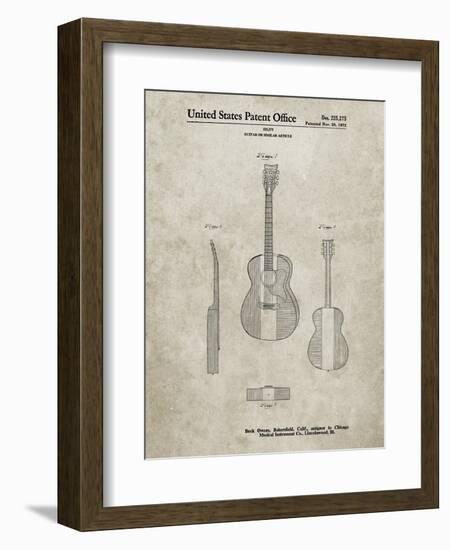 PP306-Sandstone Buck Owens American Guitar Patent Poster-Cole Borders-Framed Giclee Print