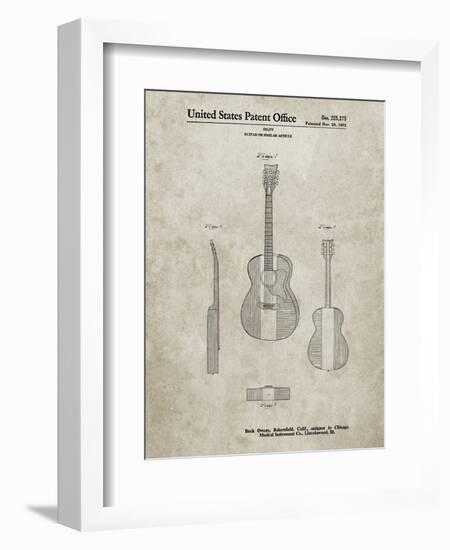 PP306-Sandstone Buck Owens American Guitar Patent Poster-Cole Borders-Framed Giclee Print