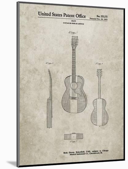 PP306-Sandstone Buck Owens American Guitar Patent Poster-Cole Borders-Mounted Giclee Print