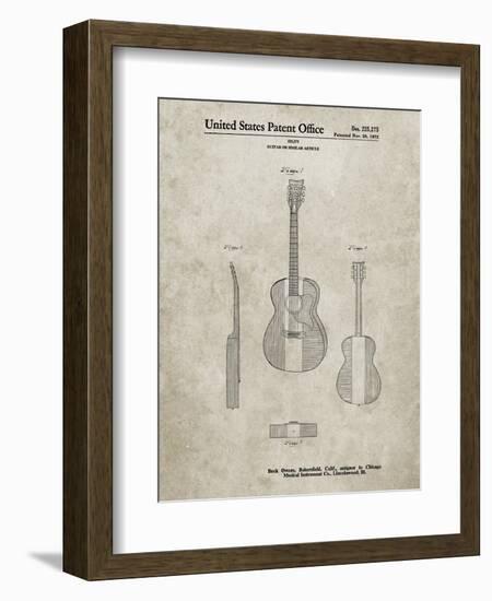 PP306-Sandstone Buck Owens American Guitar Patent Poster-Cole Borders-Framed Premium Giclee Print
