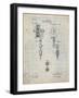 PP308-Antique Grid Parchment Tattooing Machine Patent Poster-Cole Borders-Framed Giclee Print
