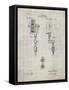 PP308-Antique Grid Parchment Tattooing Machine Patent Poster-Cole Borders-Framed Stretched Canvas