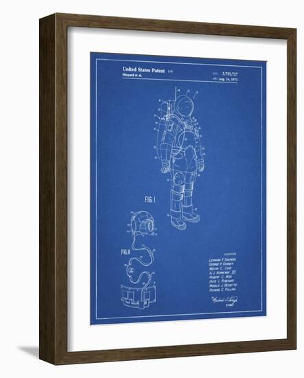 PP309-Blueprint Apollo Space Suit Patent Poster-Cole Borders-Framed Giclee Print