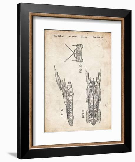 PP311-Vintage Parchment Batman and Robin Batmobile Patent Poster-Cole Borders-Framed Giclee Print