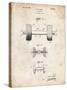 PP314-Vintage Parchment Dumbbell Patent Poster-Cole Borders-Stretched Canvas