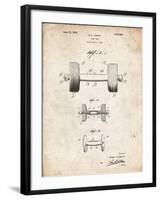 PP314-Vintage Parchment Dumbbell Patent Poster-Cole Borders-Framed Giclee Print