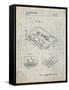 PP319-Antique Grid Parchment Cassette Tape Patent Poster-Cole Borders-Framed Stretched Canvas