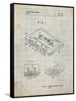 PP319-Antique Grid Parchment Cassette Tape Patent Poster-Cole Borders-Framed Stretched Canvas