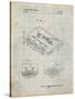PP319-Antique Grid Parchment Cassette Tape Patent Poster-Cole Borders-Stretched Canvas