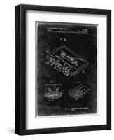 PP319-Black Grunge Cassette Tape Patent Poster-Cole Borders-Framed Giclee Print