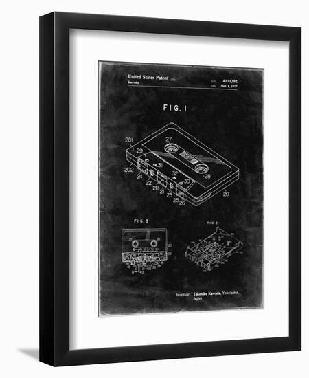 PP319-Black Grunge Cassette Tape Patent Poster-Cole Borders-Framed Giclee Print