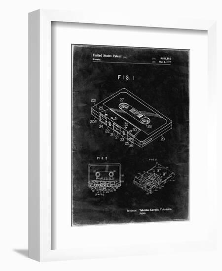 PP319-Black Grunge Cassette Tape Patent Poster-Cole Borders-Framed Giclee Print