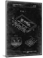 PP319-Black Grunge Cassette Tape Patent Poster-Cole Borders-Mounted Giclee Print