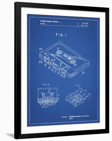 PP319-Blueprint Cassette Tape Patent Poster-Cole Borders-Framed Giclee Print
