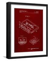 PP319-Burgundy Cassette Tape Patent Poster-Cole Borders-Framed Giclee Print