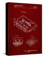 PP319-Burgundy Cassette Tape Patent Poster-Cole Borders-Stretched Canvas