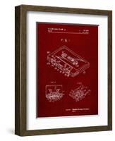 PP319-Burgundy Cassette Tape Patent Poster-Cole Borders-Framed Giclee Print