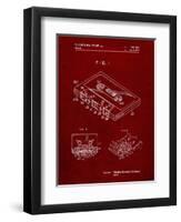 PP319-Burgundy Cassette Tape Patent Poster-Cole Borders-Framed Giclee Print