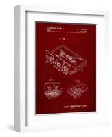 PP319-Burgundy Cassette Tape Patent Poster-Cole Borders-Framed Giclee Print