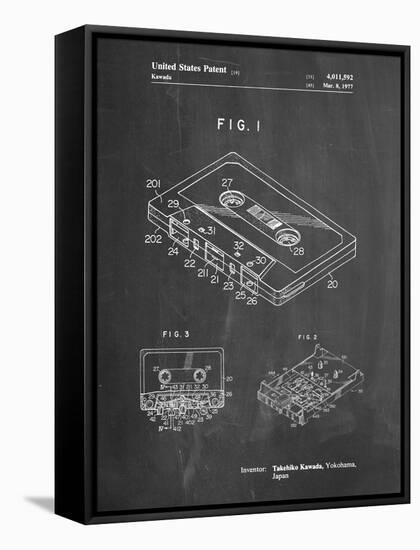 PP319-Chalkboard Cassette Tape Patent Poster-Cole Borders-Framed Stretched Canvas