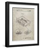 PP319-Sandstone Cassette Tape Patent Poster-Cole Borders-Framed Giclee Print