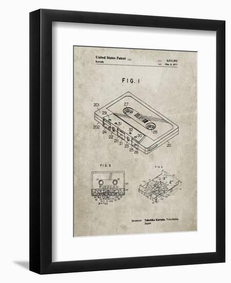 PP319-Sandstone Cassette Tape Patent Poster-Cole Borders-Framed Giclee Print