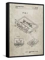 PP319-Sandstone Cassette Tape Patent Poster-Cole Borders-Framed Stretched Canvas